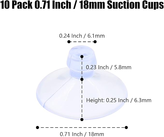 10 Pack Glass Tableholders - 18mm Rubber Suction Cups - Image 4