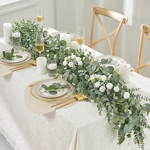 Giegxin 1000 Pcs Mixed Artificial Eucalyptus Leaves Stems Bulk Green - Image 6
