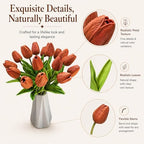 Mandy's 20pcs Artificial Burnt Orange Tulips - Image 4