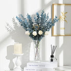 20 PCS 18.5" Artificial Eucalyptus Stems, Real Touch Leaves, Blue - Image 3