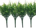 CATTREE Artificial Eucalyptus Plants, Plastic Christmas Decorations Fake Shrubs Bushes Green Leaves Wedding Indoor Outdoor Home Garden Verandah Kitchen Office Table Centerpieces Arrangements 8 pcs by CATTREE