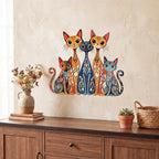 Wesiti Metal Cat Wall Art Decor Colorful Sculptural Mid Century 10.6x13.15 - Image 3