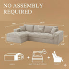 105" Convertible Sectional Couch - Image 2
