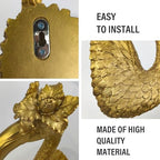 GUSFREUD Gold Animal Heads Sculptures Wall Art - 13" Resin Faux Flamingo for Home Wall Decor, Bird Wall Hanging Decoration for Living Room, Bedroom & Kitchen, Unique Gift Idea - Image 3