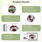BLOSMON Fake Flowers Ball Wedding Centerpieces 2 Pcs Crimson Rose Babys Breath Artificial Flowers Center Pieces Decoration for Table Silk Kissing Floral Bouquet Arrangements for Home Party DIY Decor - Image 5
