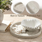Vanselia Decorative Table Tray Round Trays Home Decor Cement (11.8" Retro) - Image 3