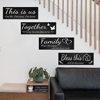 Joyhawk 4 Pieces Home Wall Decor Signs, THIS IS US/TOGETHER/BLESS THIS HOME/FAMILY Wall Decor For Living Room Bedroom, Rustic Wooden Farmhouse Wall Art Decor, 4.7 x 13.8 Inch(Black) - Image 4