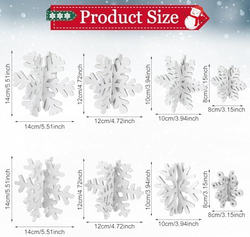 Wenqik 16 Pcs Wooden Snowflake 3D Centerpieces,White - Image 3
