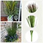 Artificial Plants Fake Wheat Grass Tall Shrubs, Faux Greenery Plastic Leaf Plant Indoor Wedding Bouquet Decor Home Garden Christmas Party Centerpieces Hotel Hall Decoration - Tail End Red 16 Bundles - Image 4