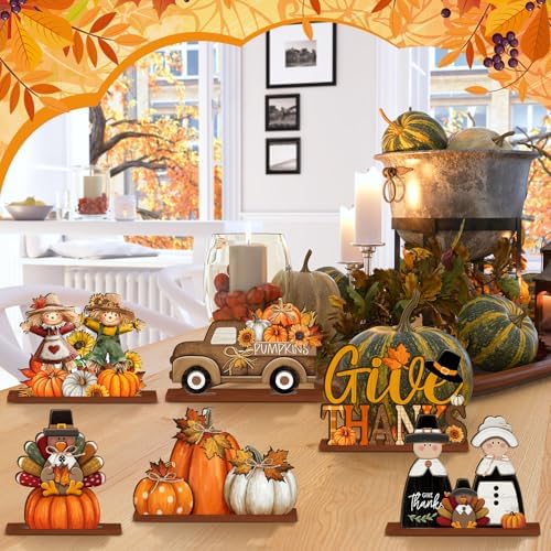 Yousoontic 6 Pcs Fall Thanksgiving Table Decor, Cute, Bright Orange - Image 5