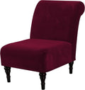 H.VERSAILTEX Armless Accent Chair Covers Thick Velvet Armless Chair Slipcovers by HVERSAILTEX