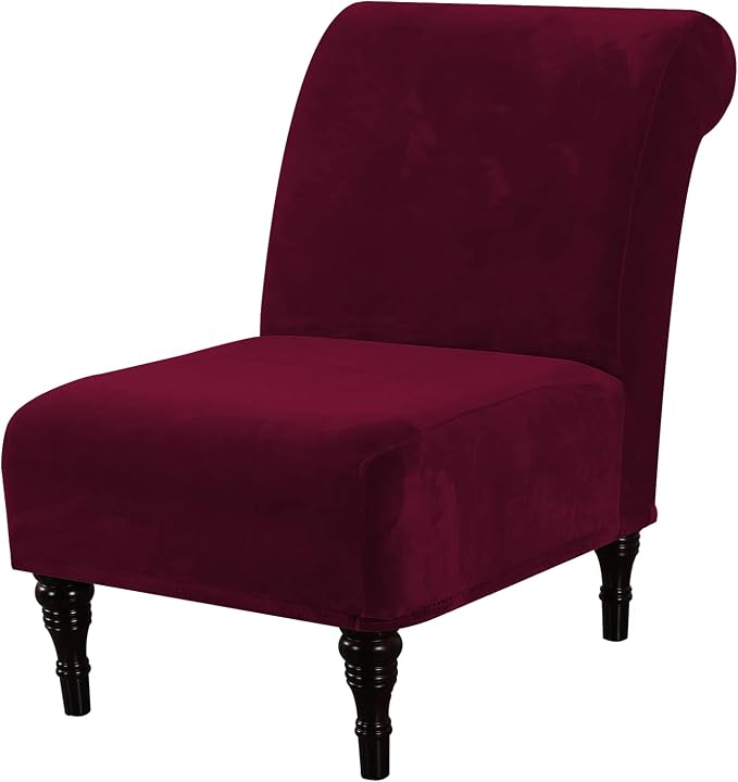 H.VERSAILTEX Armless Accent Chair Covers Thick Velvet Armless Chair Slipcovers by HVERSAILTEX
