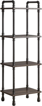 IBUYKE Industrial Pipe Ladder Shelf, 4-Tier Vintage Style Book Shelf, Free by IBUYKE