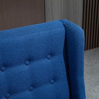 HOMCOM Wingback Double Sofa Linen Fabric Upholstery Button Tufted Loveseat - Image 9