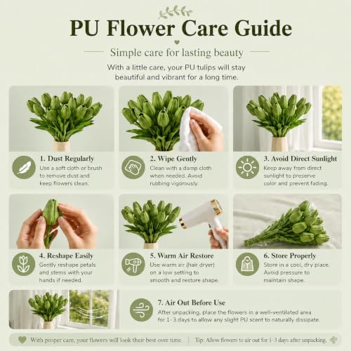 Mandy's 20pcs Artificial Green Tulips - Image 6