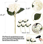 6Pcs 18" White Silk Hydrangea Artificial Flowers - Image 2