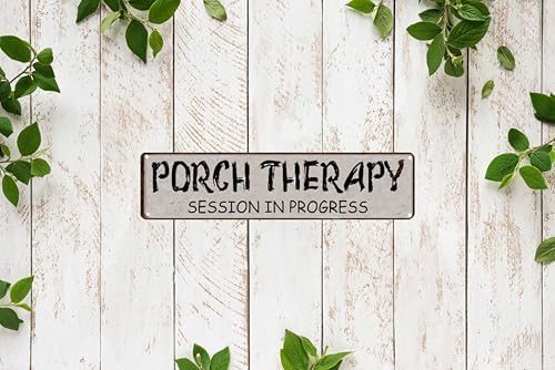 Vintage Tin Porch Therapy Sign Retro Metal Sign for indoor Decoration - indoor Funny Wall Art Plaque 4x16 Inch - Image 6