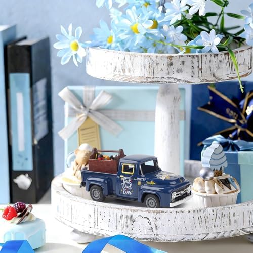 Fathers Day Truck Decor, Best Dad Ever Pickup Truck Tabletop Decoration with Toolbox, Rustic Farmhouse Tiered Tray Decor, Fathers Day Gift for Dad Home Office Desk - Image 5