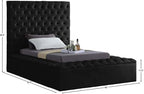 Meridian Furniture Bliss Collection Modern | Contemporary Velvet Upholstered Bed - Image 3