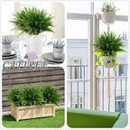 Artificial Boston Ferns Plants, Plastic Persian Grass Faux Shrubs Fake Leaves Simulation Greenery Bushes Home Outdoor Indoor Garden Wedding Decoration Office Yard Verandah Planter Filler – 4 Pack - Image 3