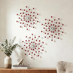 ZEXUIRU 3 Set Silver Starburst Wall Art for Home Decor Metal Bling Crystal Rhinestones Sunburst Wall Decor Sparkling Rhinestone Art Accent Silver - 13in by ZEXUIRU