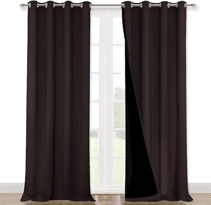 NICETOWN Cold Blocking 100% Blackout Curtains, Durable Black Lined Blackout by NICETOWN