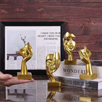 Gold Abstract Thinker Figurine Set of 4, Home Art Face Small Statue for Accents Decor Women Bedroom Shelf Bookcase Room Desk, TV Stand, Coffee Table Decor, Art Sculpture Gifts for Women (Gold) - Image 5