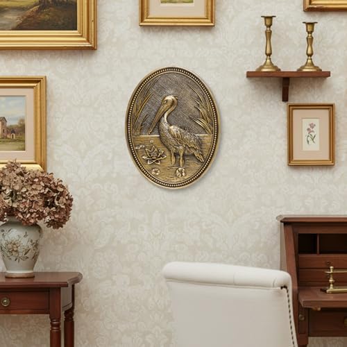 Vintage Pelican Wall Sculpture,Antique Wall Decor,Retro Art Birds Sculpture - Image 3