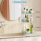 360 Rotating Makeup Organizer, 3 Tier Large Capacity Lazy Susan Bathroom Counter Organizer, Skincare Organizers, Spinning Perfume Organizer & Vanity Organizer Countertop (Classic Grey, 3 Tier) - Image 3