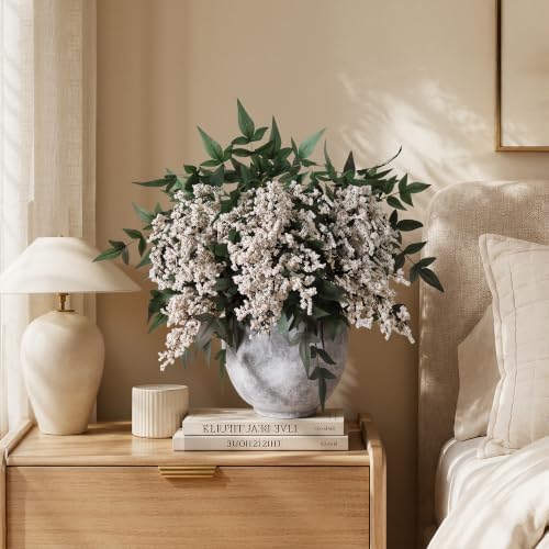 Fake Flowers 3 Pcs 35 Inch Greenery Stems Branches for Vase Floral Stems Realistic Sedum Spray for Home Decor Table Office Wedding Bedroom Party DIY Floral Arrangements Farmhouse Mantel - Image 7