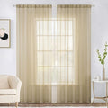 MIULEE 2 Panels Sheer Curtains for Living Room 54 X 72 Inches Beige | Window by MIULEE