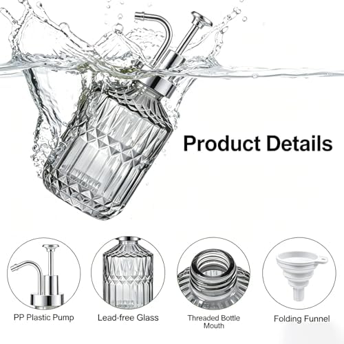 Amolliar 12 Oz Glass Soap Dispenser with Plastic Pump,Dark Grey,1 Pack - Image 2