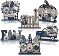 Wenqik 6 Pcs Fall Wooden Table Decorations for Home, Farmhouse Pumpkin by Wenqik
