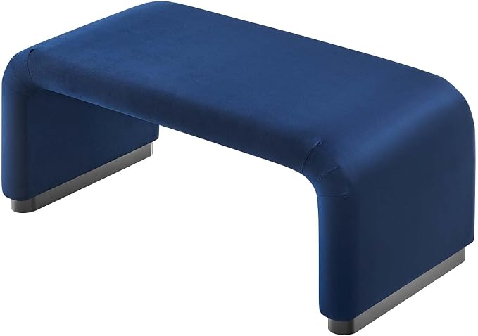 Modway EEI-6735-BLK-MID Koda Performance Velvet Waterfall Ottoman - Image 6
