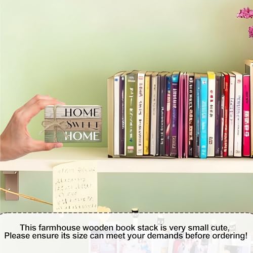 Mini Decorative Books For Home Decor, Small Wood Book Stack For Table Decor, Home Decor Book For Living Room Mantel, Farmhouse Stacked Books Decorative（L44） - Image 2