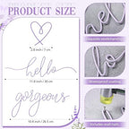 Hicarer Metal Hello Gorgeous Wall Art Minimalist Purple Wall Decor - Image 2