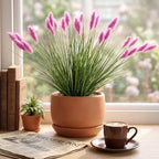Ttranewsoo 12 Pcs 24 Inch Pink Artificial Muhly Grass, Realistic Faux Fountain Grass Stems for Outdoor Planters and Porch Pots, Fluffy Ornamental Grass for Patio, Vase and Garden Decor - Image 6