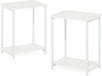Furinno Simplistic Side Table Set of 2, 2-Tier Modern Metal Frame End Table - Image 5