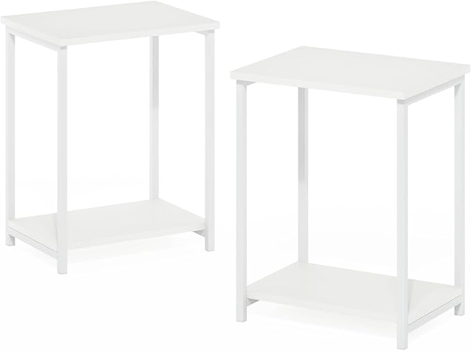 Furinno Simplistic Side Table Set of 2, 2-Tier Modern Metal Frame End Table - Image 5