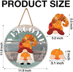 Interchangeable Gnome Welcome Door Sign Fall Halloween Decor - Image 2