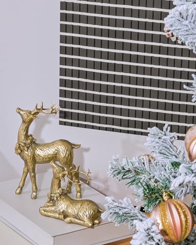 DN DECONATION 2pcs Gold Christmas Reindeer Figurines, Table Christmas Decor - Image 5