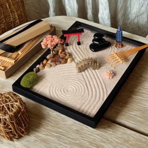 Island Falls Home Zen Garden Kit for Desk, Mini Zen Garden 11x8in Decor - Image 5