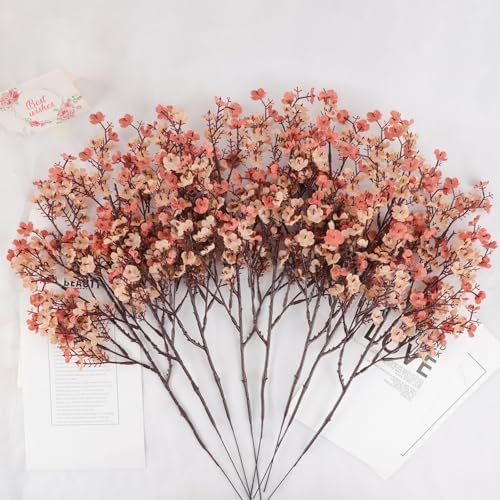 8Pcs Artificial Fall Flowers Real Touch Babys Breath Flowers Decorations - Image 3
