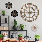 Metal Flower Wall Art Decor, 8.3" Rustic Modern Floral Sculpture, Distressed Iron Wall Hanging Home Decoration Accent Artworks for Indoor Kitchen Bedroom Living Room Office Outdoor Garden Patio - 06 - Image 6