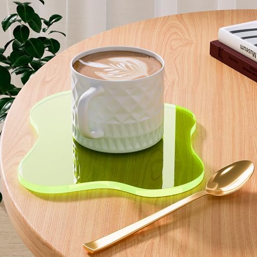 Acrylic Coaster for Desk, Clear Bar Drink Coaster, Clear Cloud Shape Coffee Cup Coaster, Perfect for Tabletop Protection and Accessories Display. by Leadiy