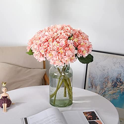 6Pcs 18" Pink Silk Hydrangea Artificial Flowers - Image 6