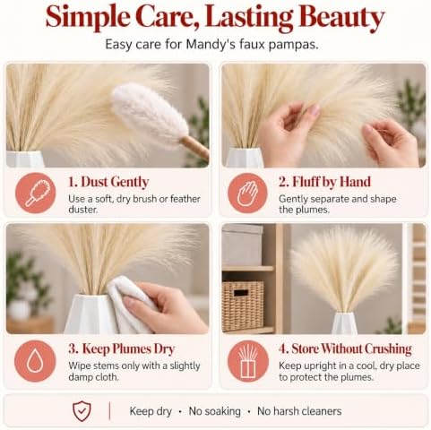 Mandy's 20 Stems Ivory Silk Pampas Grass Bouquet - Image 6