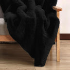 ORINOVA Black Fluffy Rug for Bedroom Shag Rug Washable Carpet Faux Rabbit Fur - Image 6