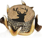 Deer Antler Coasters Set of 6 - Handcrafted Hunting Decor & Man Cave Gifts by CabinObsession