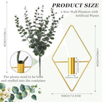 Jexine 4 Pcs Hanging Artificial Planters Wall Decor, Gold, Eucalyptus - Image 2